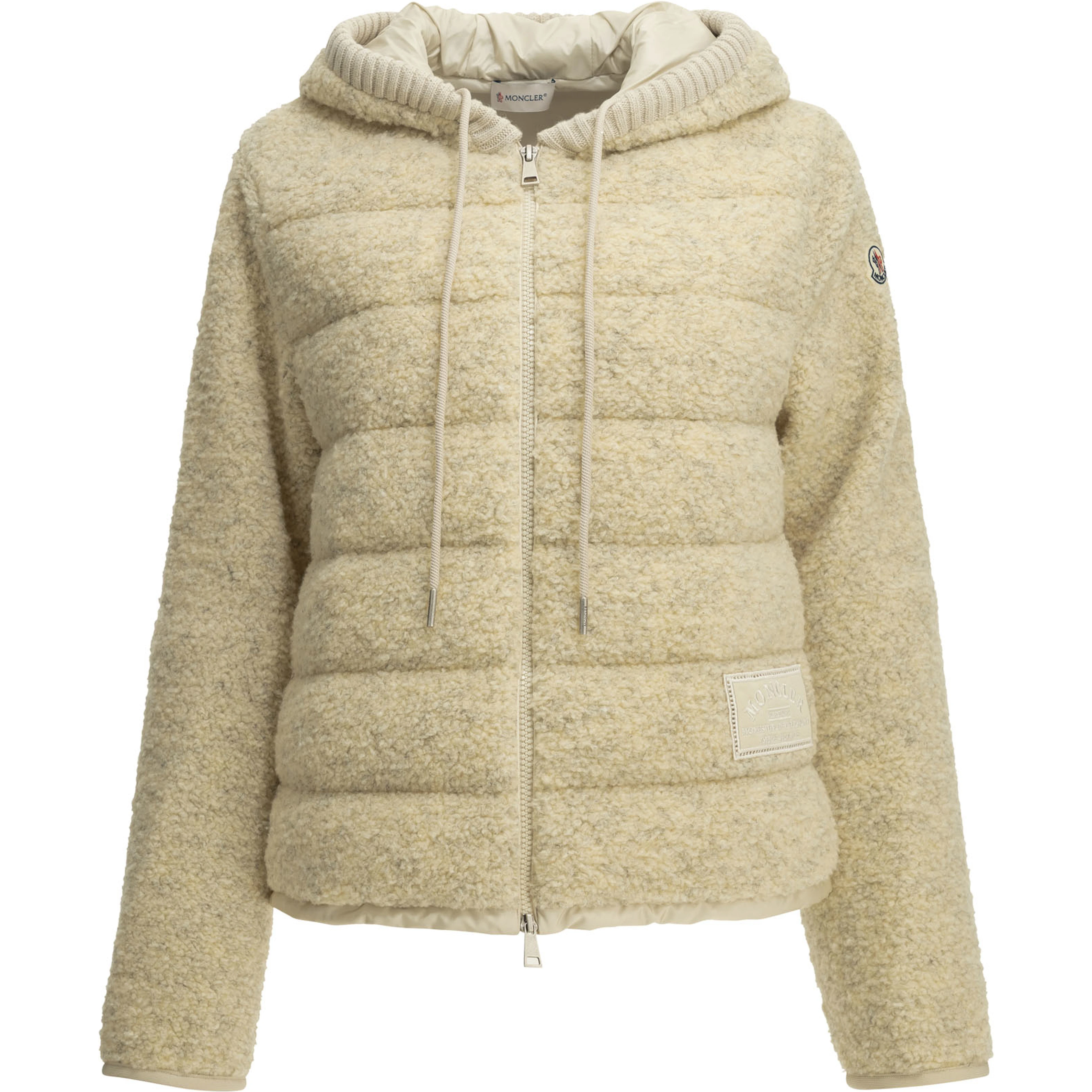 Teddy-fabric zip-up hoodie