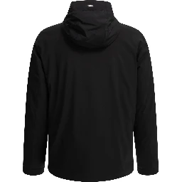 Short down jacket in stretch twill