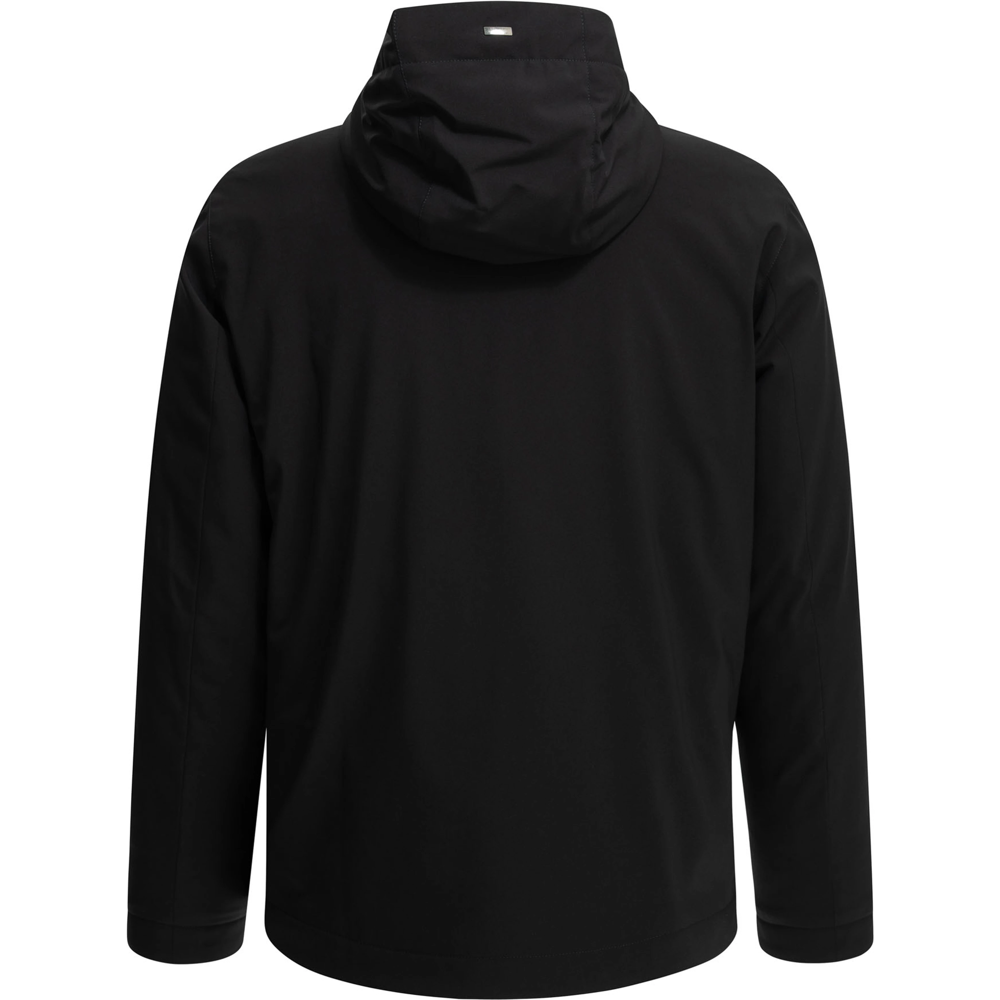 Short down jacket in stretch twill