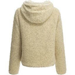 Teddy-fabric zip-up hoodie