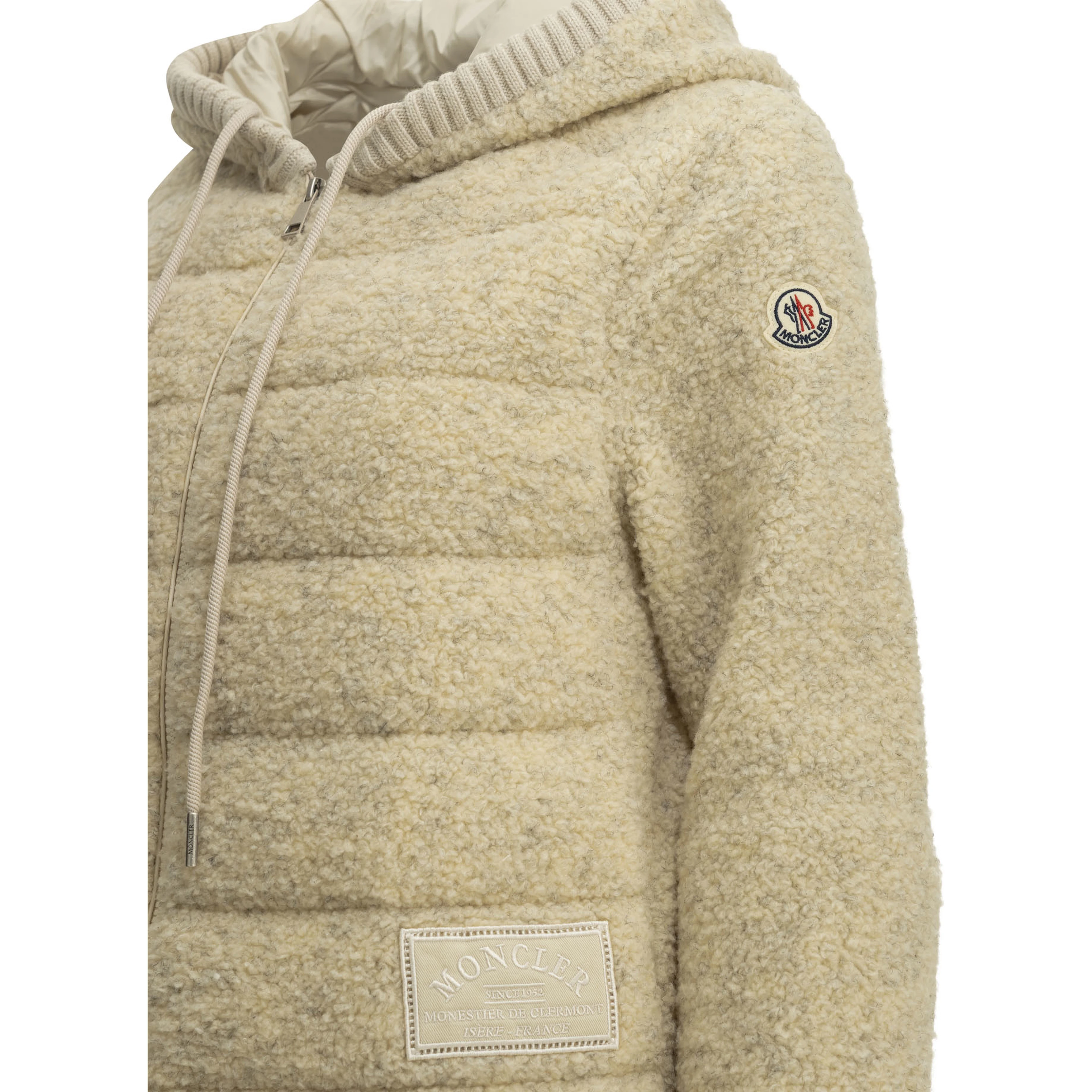 Teddy-fabric zip-up hoodie