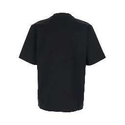 Black Crewneck T-Shirt with FF Embroidery on the Front in Cotton Man