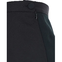 Black Wool Asymmetrical Skirt for Women