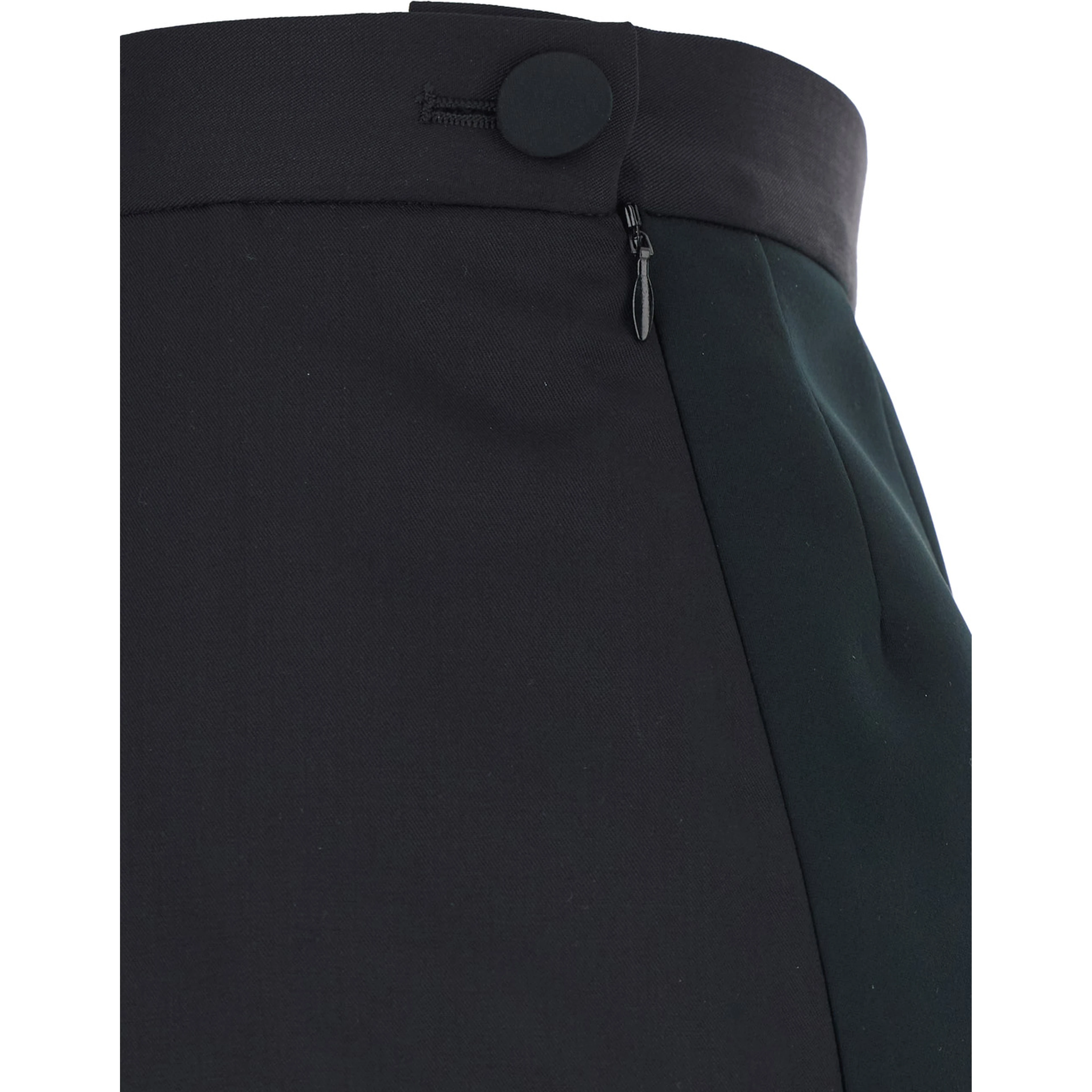 Black Wool Asymmetrical Skirt for Women