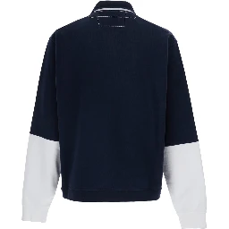 Multicolor Long-Sleeve T-Shirt with Patch Logo on the Front in Cotton for Men