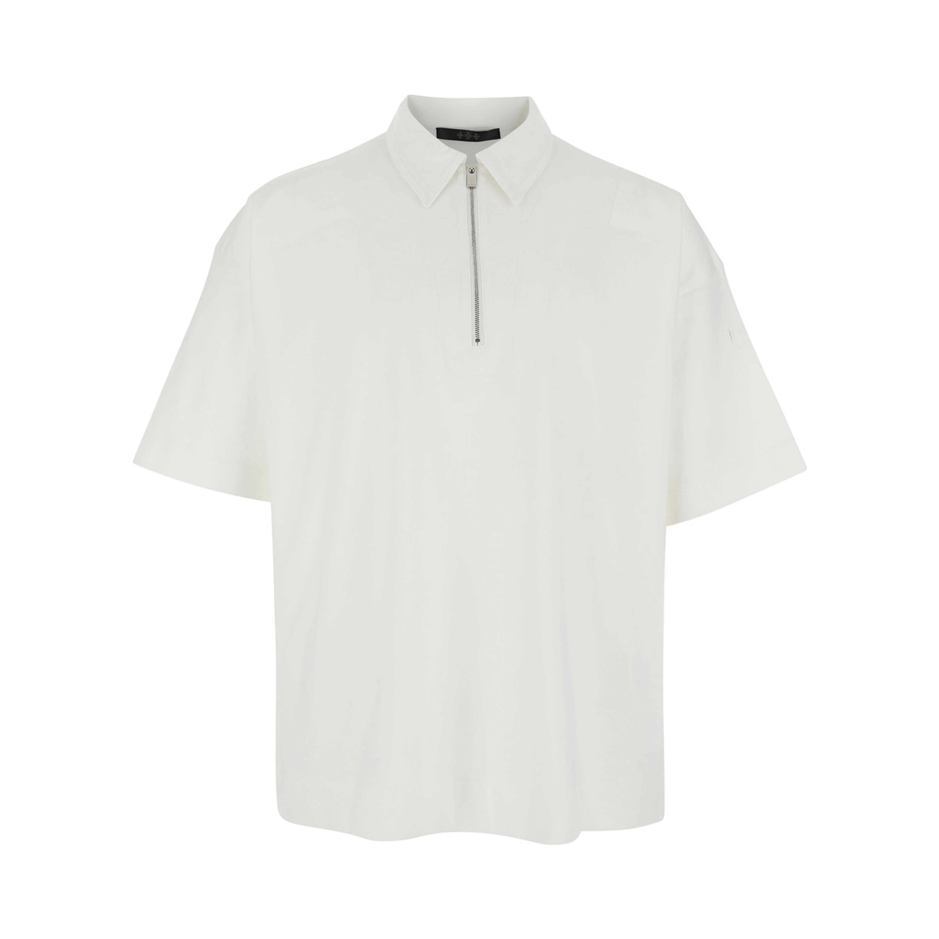 T-Shirt TELEMO White with Round Neck and Short Sleeves in Cotton for Men