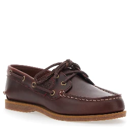 Bordeaux Loafers with Bow Detail on the Front and Embossed Logo on the Side in Leather Man
