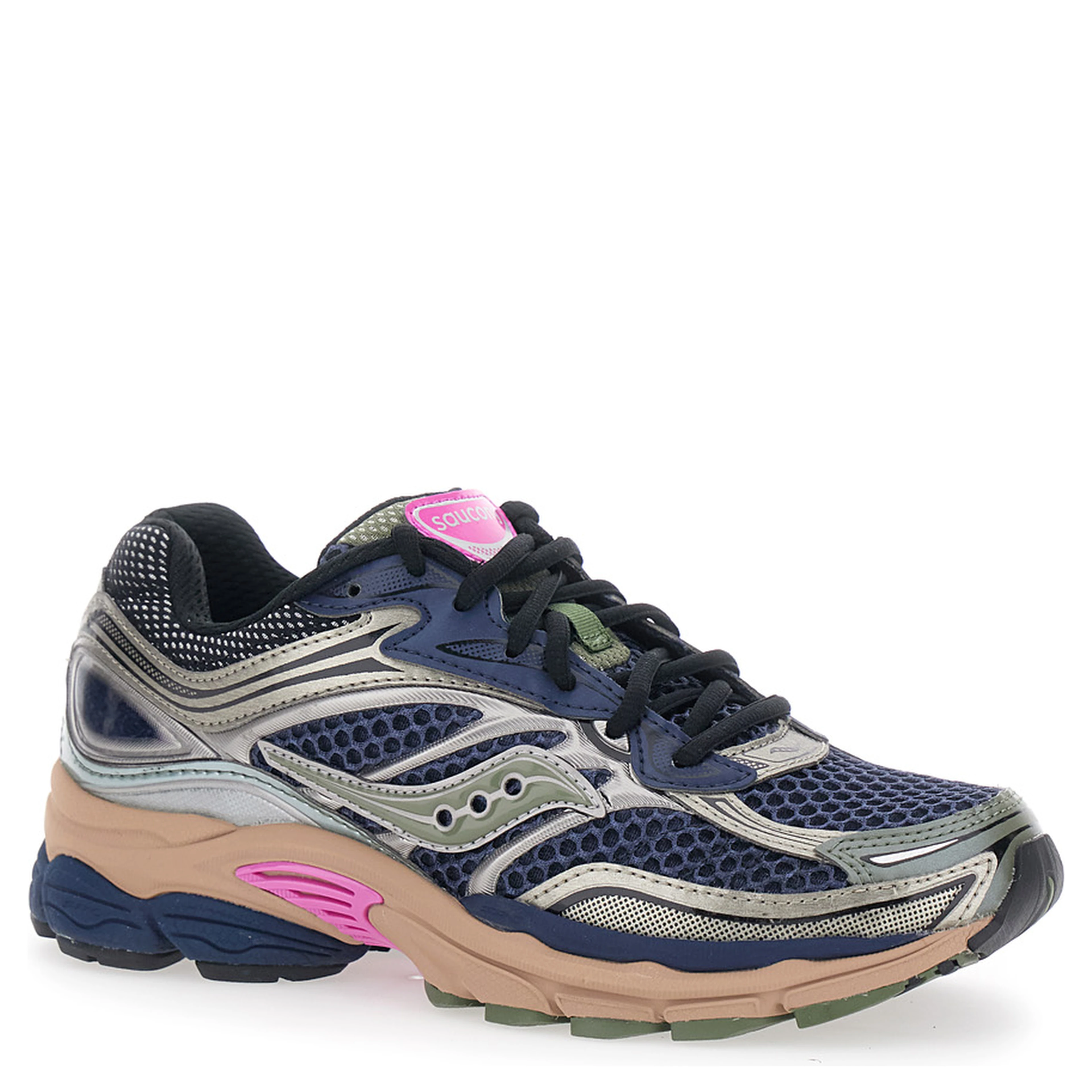Omni 9 Blue Low Top Sneakers with Perforated Design and Logo Patch on the Tongue in Tech Fabric Unisex