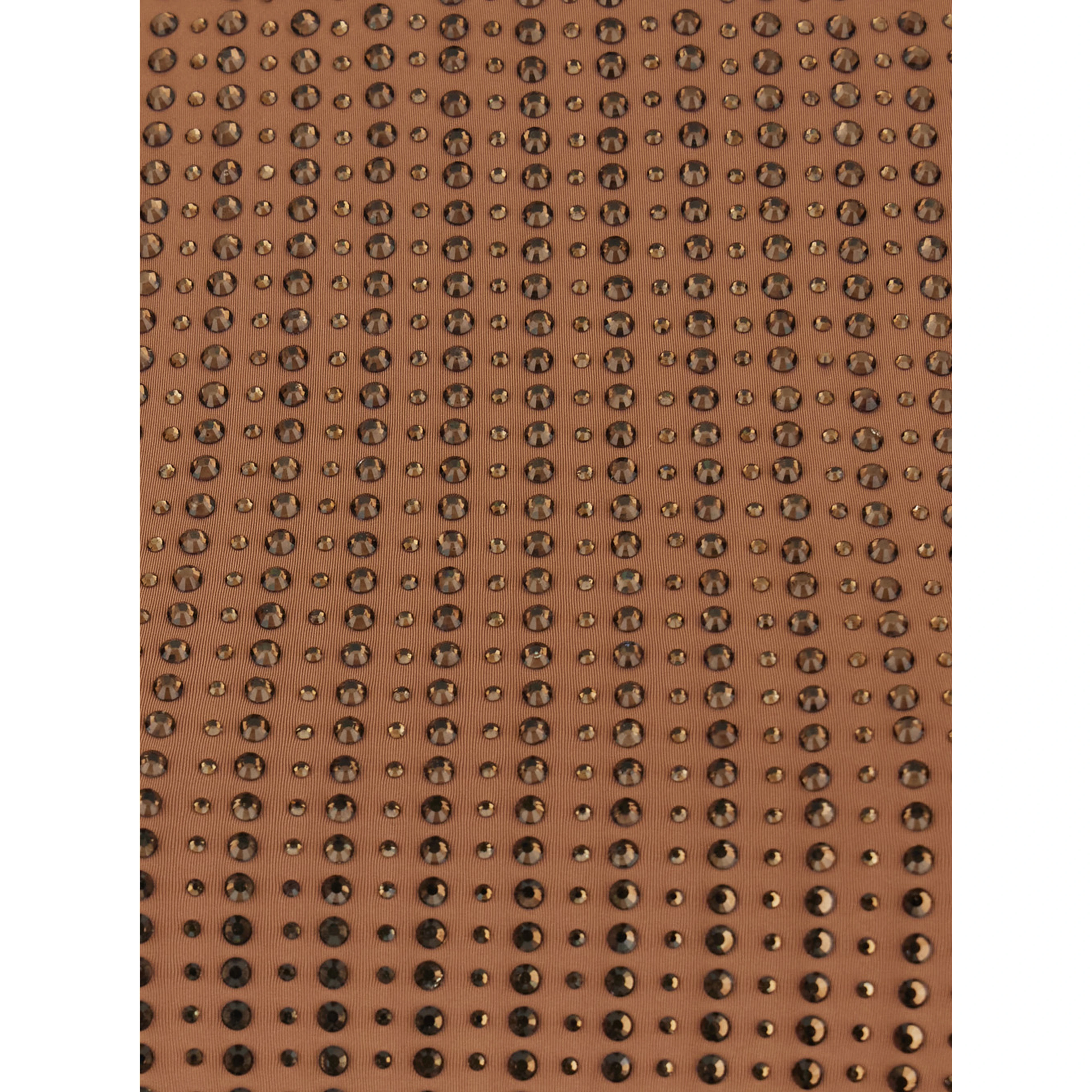 One-Piece Swimsuit with Racerback and Striped Sequins in Stretch Tech Fabric Brown Women