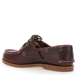Bordeaux Loafers with Bow Detail on the Front and Embossed Logo on the Side in Leather Man