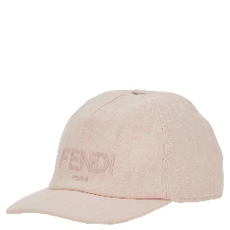 Pink baseball Cap with logo lettering on the front in stretch cotton girl