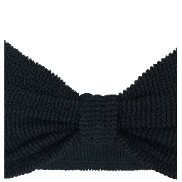 Alicia Black Bikini with Thin Fixed Straps and Front Knot in Tech Fabric for Women