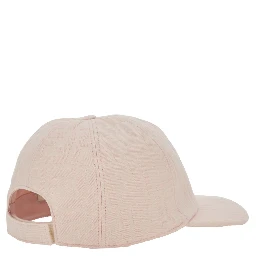 Pink baseball Cap with logo lettering on the front in stretch cotton girl