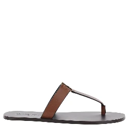 Brown Sandals BABYLONE with Crossed Straps in Leather for Women