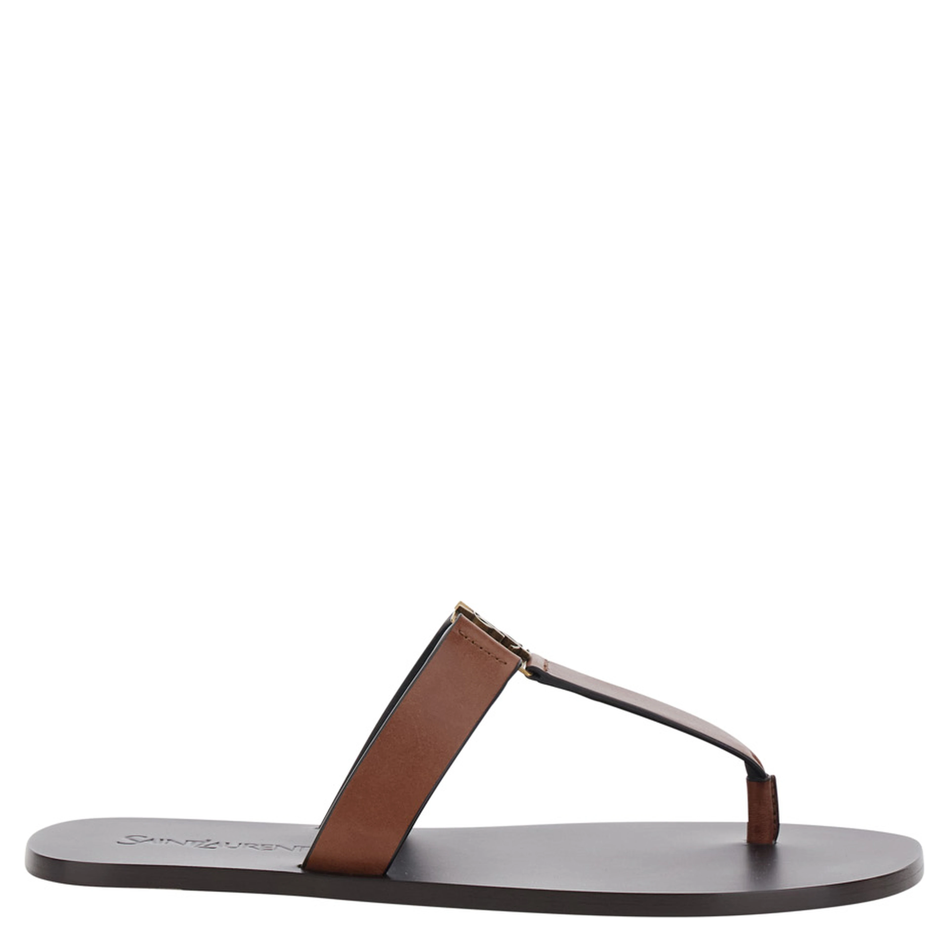 Brown Sandals BABYLONE with Crossed Straps in Leather for Women