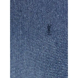 Blue Denim Long Sleeve Shirt with Front Logo for Men