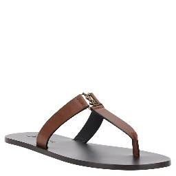 Brown Sandals BABYLONE with Crossed Straps in Leather for Women