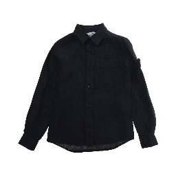 L1S161100003S0145V0020 Blue Linen Shirt Men