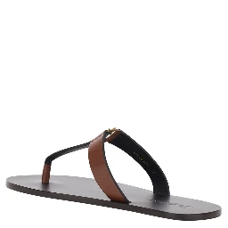 Brown Sandals BABYLONE with Crossed Straps in Leather for Women