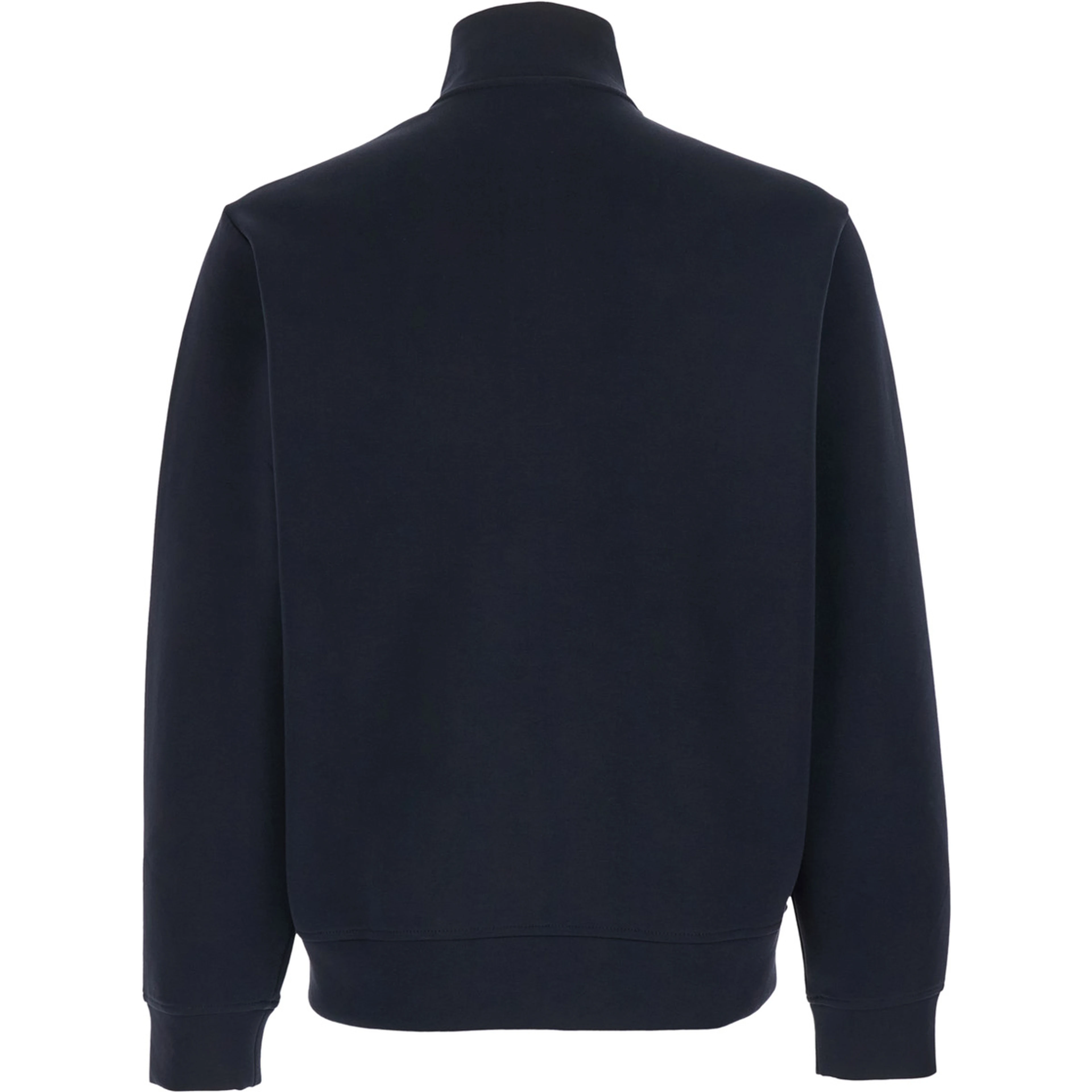 Blue High Neck Sweatshirt with Logo Embroidery on the Front and Zip Closure on the Front in Cotton Blend for Men