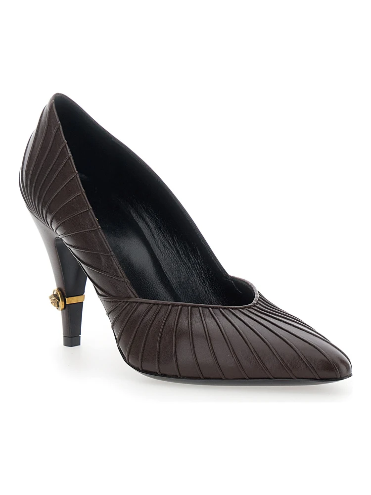 GIANNI PUMP LEATHER Brown Leather Pumps for Women