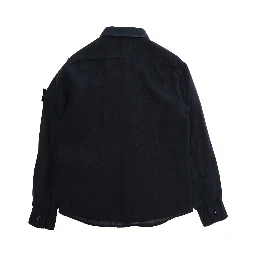L1S161100003S0145V0020 Blue Linen Shirt Men