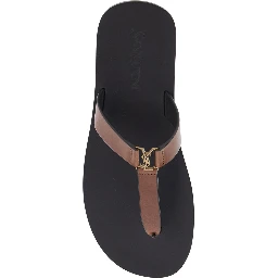 Brown Sandals BABYLONE with Crossed Straps in Leather for Women