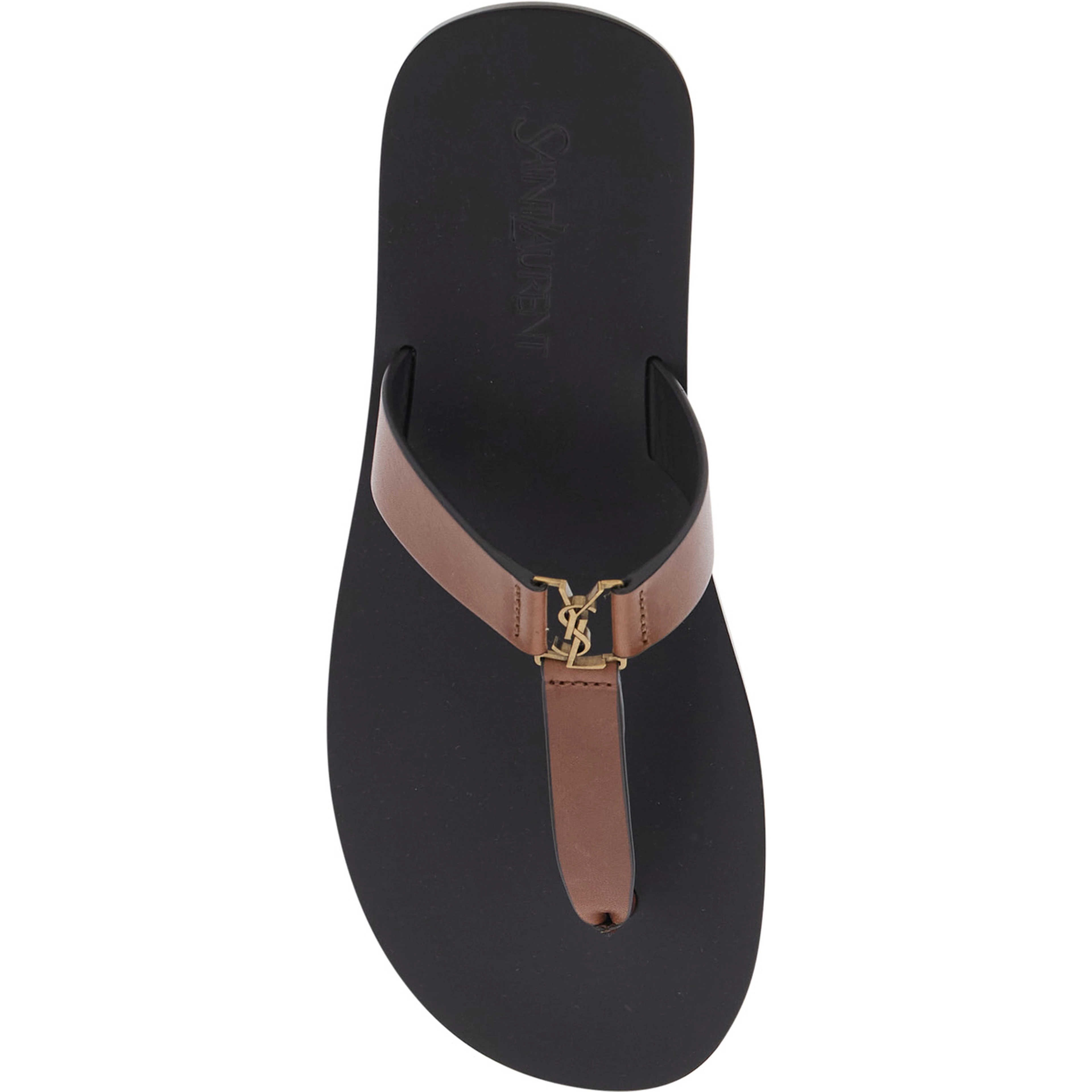 Brown Sandals BABYLONE with Crossed Straps in Leather for Women