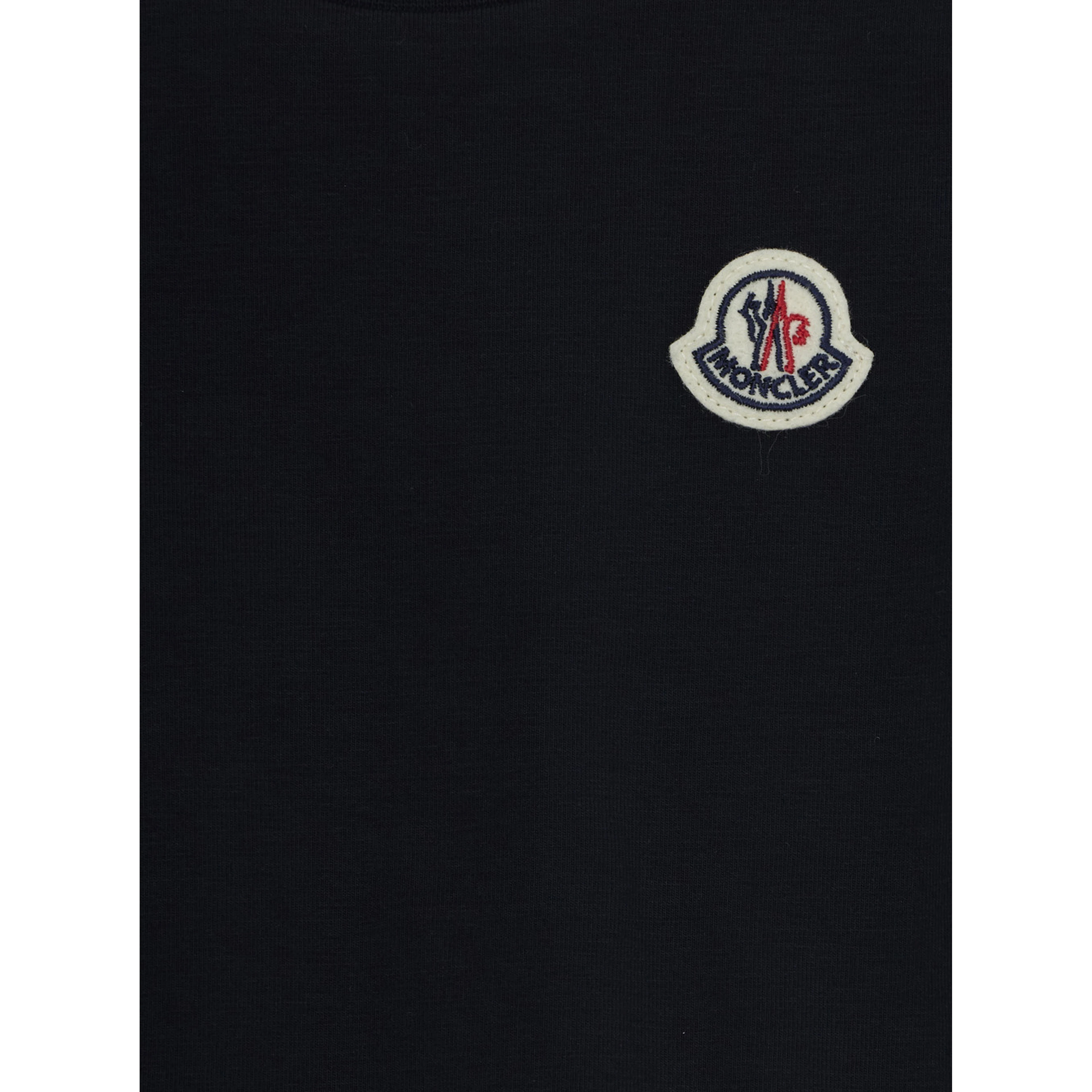 Crew Neck Dress with Logo Patch on the Front and Wide Skirt in Baby Blue Stretch Cotton