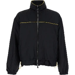 Black Reversible Jacket with FF Details in Tech Fabric for Men