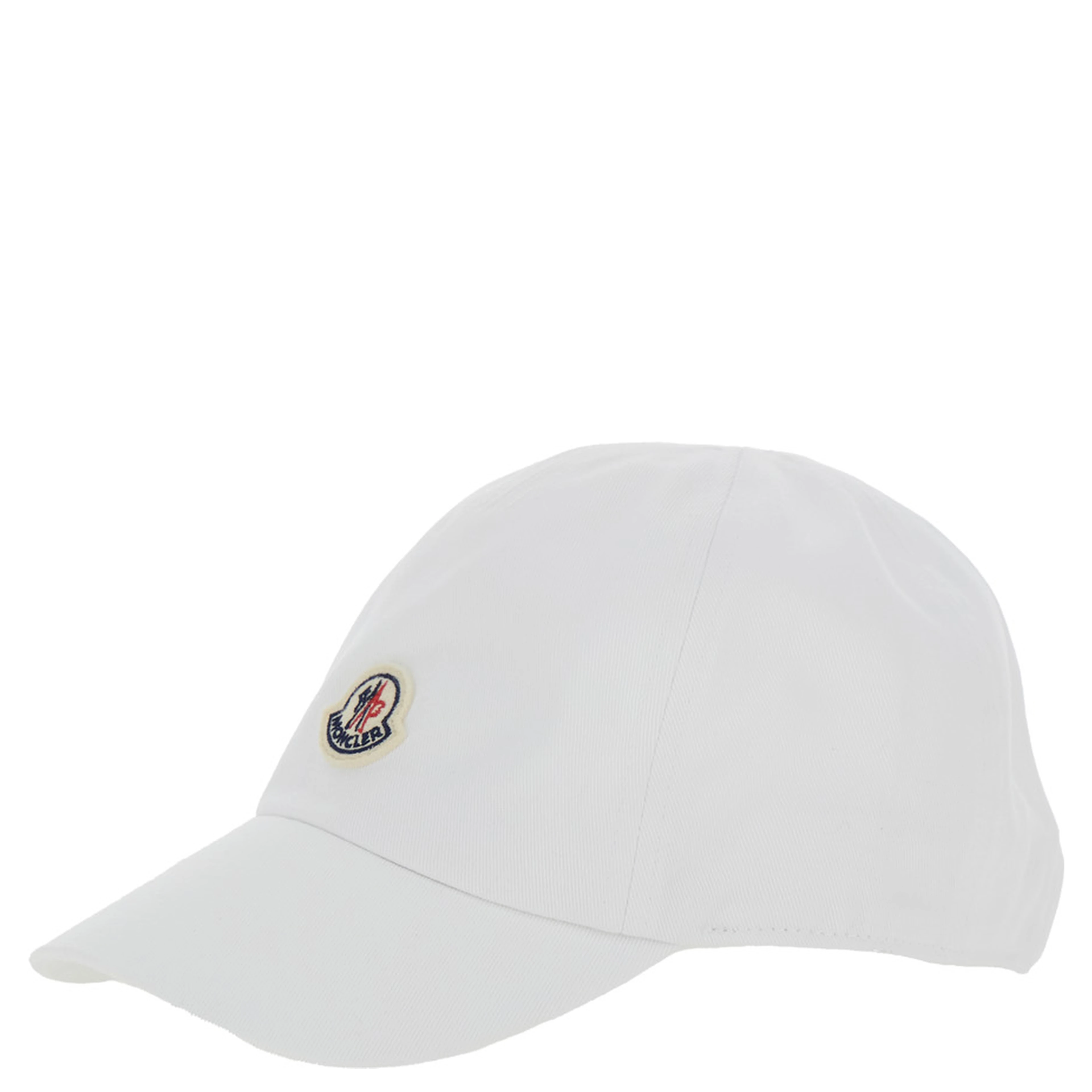 White Baseball cap with logo patch on the front in cotton baby