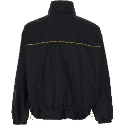 Black Reversible Jacket with FF Details in Tech Fabric for Men