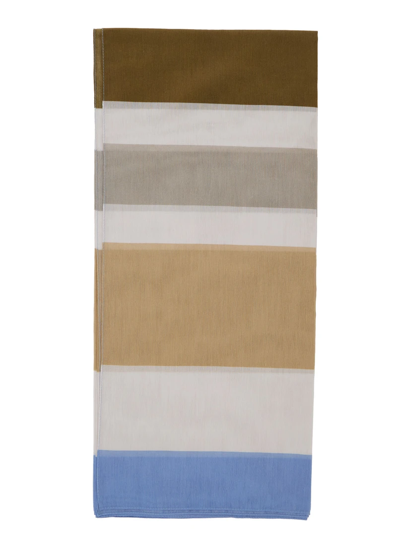 Multicolor Scarf with All-Over Print in Cotton and Silk for Women