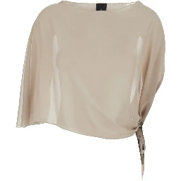 Beige Stole with side knot in Tech Fabric Woman
