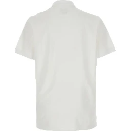 White Polo Shirt with Classic Collar and Logo on the Front in Cotton for Men