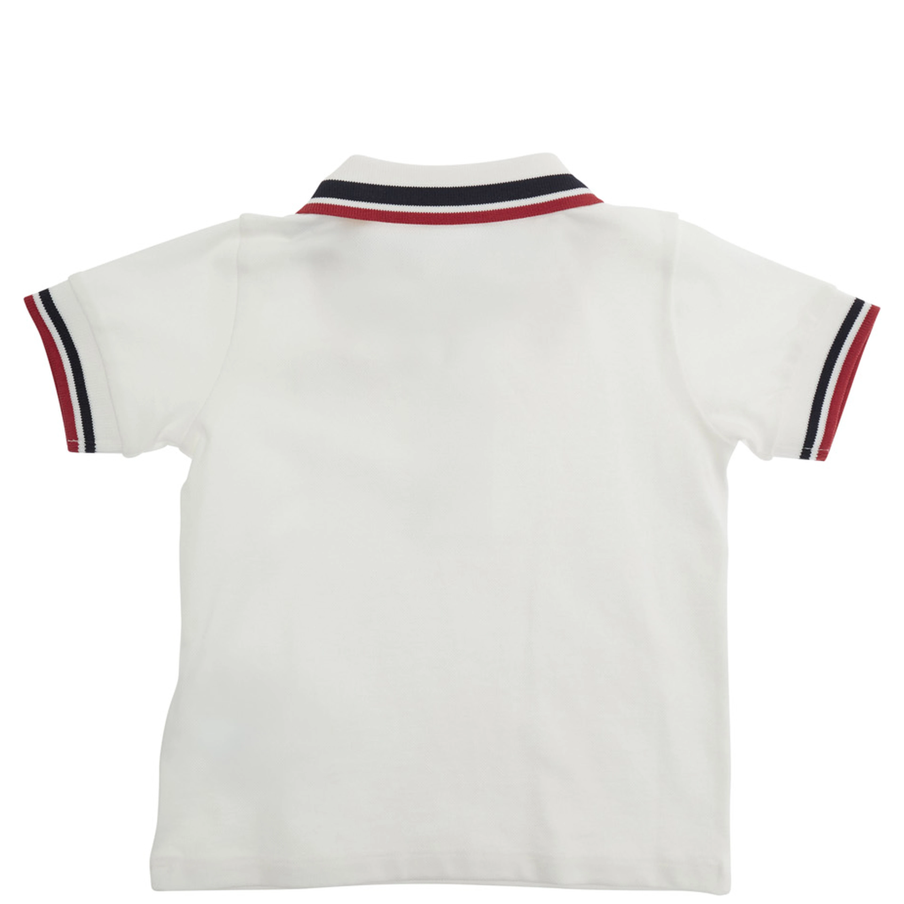White polo Shirt with logo lettering and logo patch on the front in cotton baby