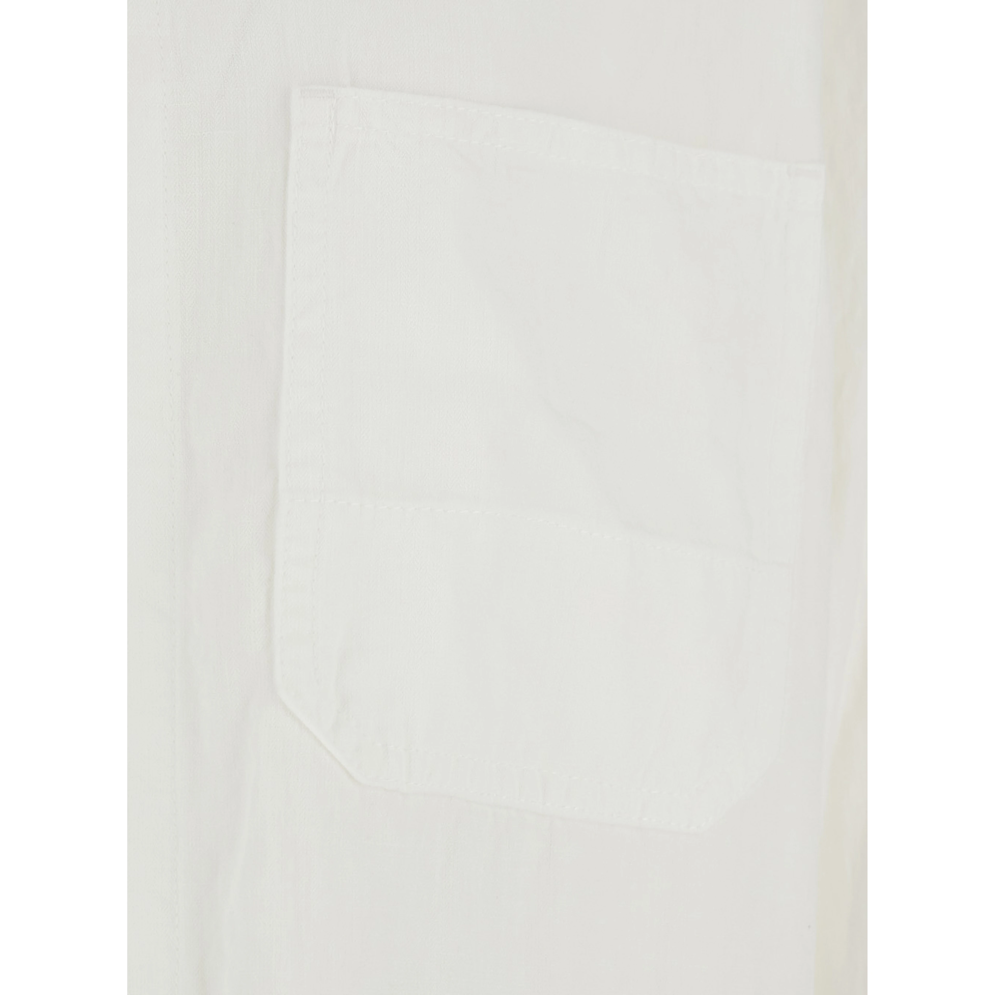 White Jacket with Wide Collar and Three Patch Pockets on the Front in Cotton Blend for Women