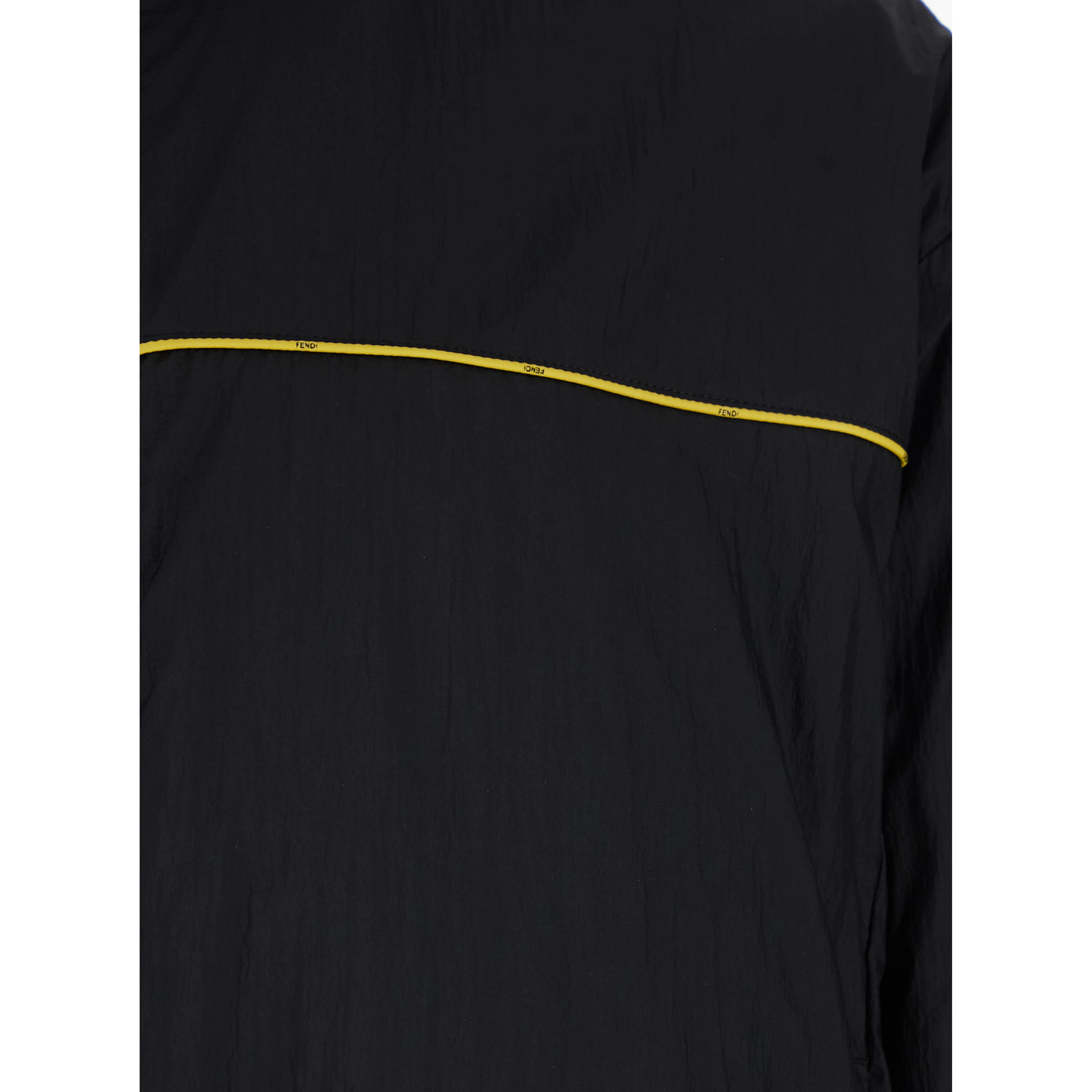 Black Reversible Jacket with FF Details in Tech Fabric for Men
