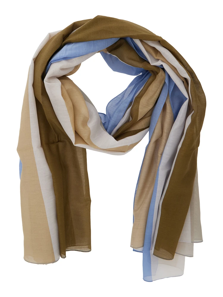 Multicolor Scarf with All-Over Print in Cotton and Silk for Women alternative