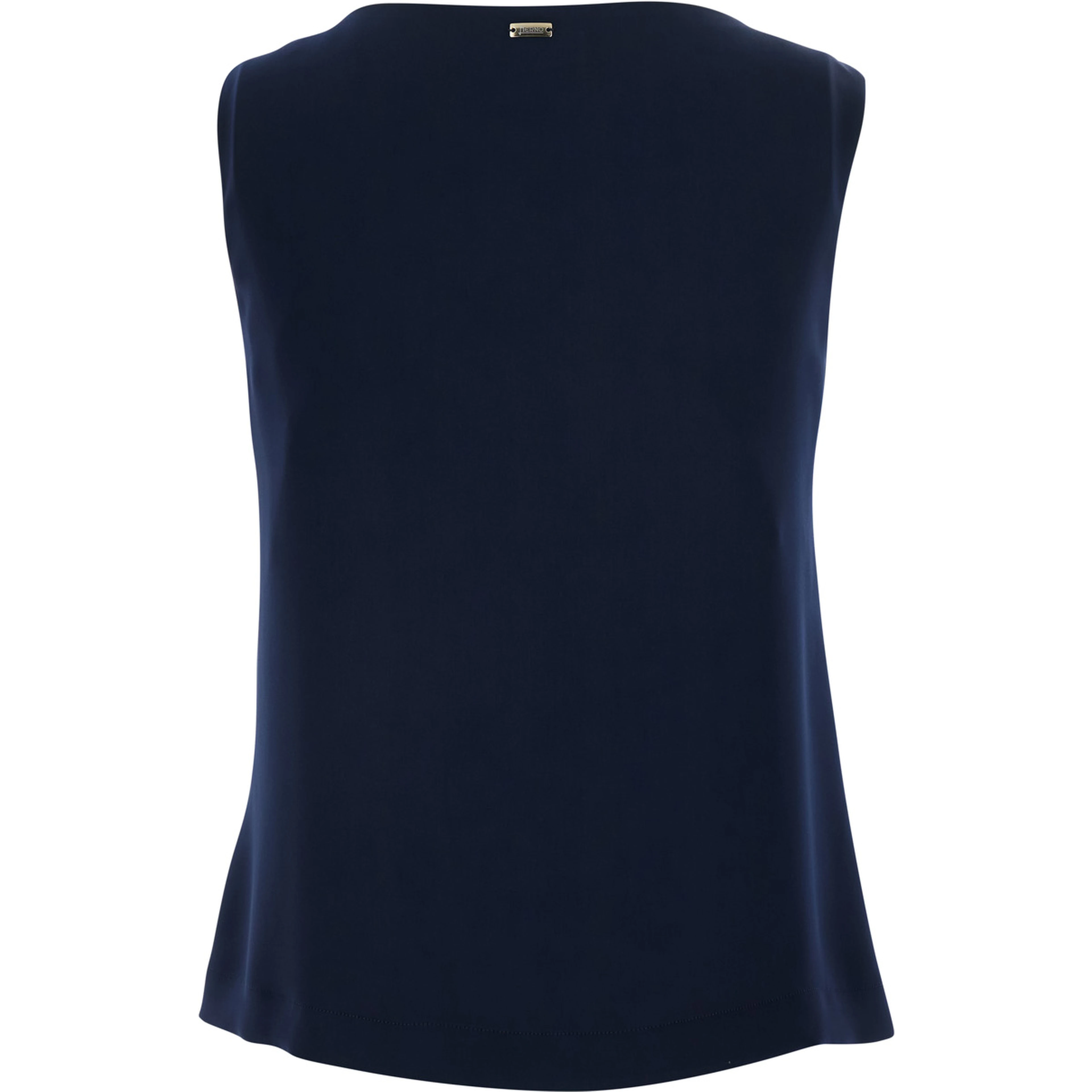 Blue Top with V-neck and Sleeveless in Tech Fabric Woman