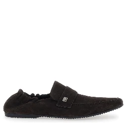 PALERMO Brown Loafers with Rounded Toe in Leather for Men