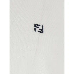 White Polo Shirt with Classic Collar and Logo on the Front in Cotton for Men