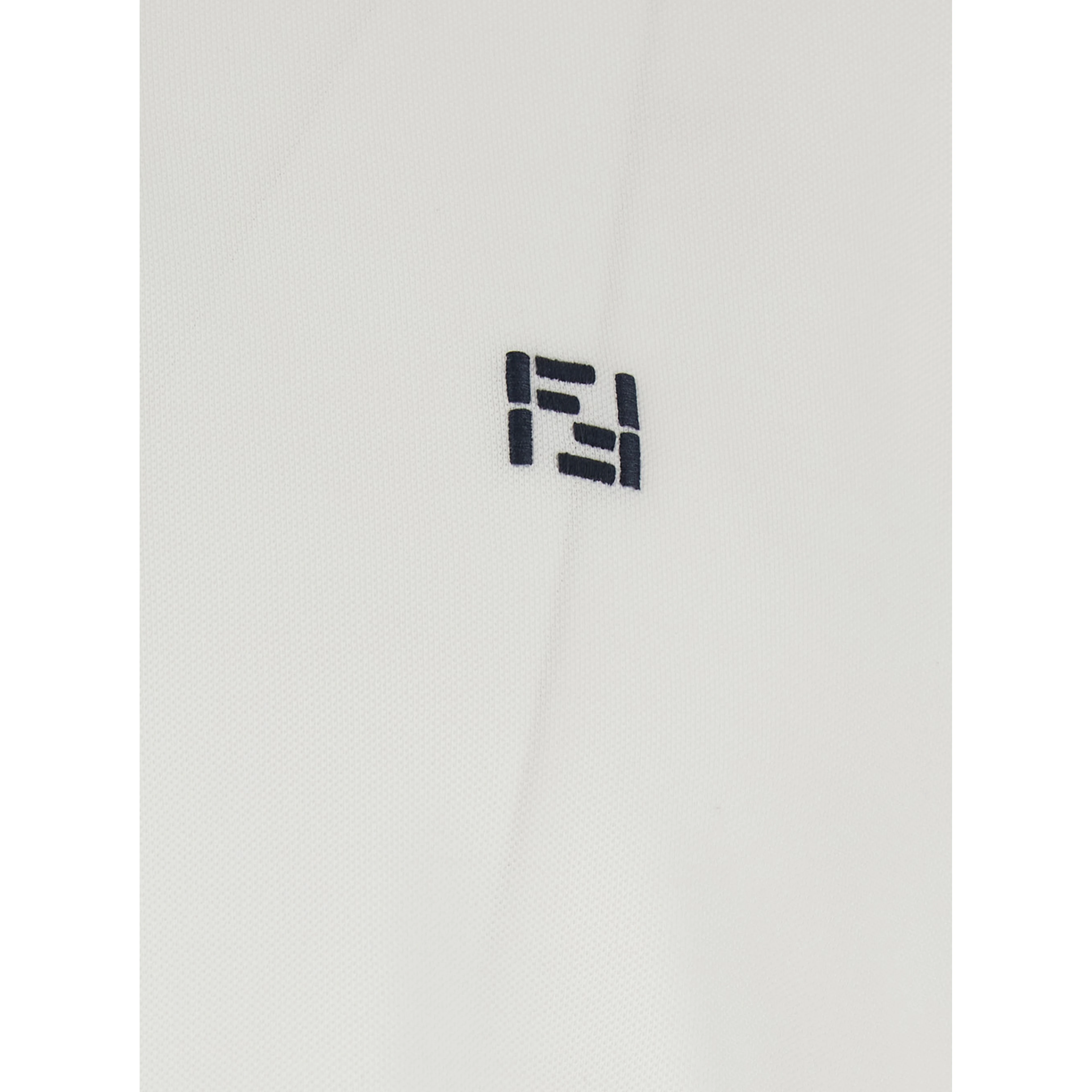 White Polo Shirt with Classic Collar and Logo on the Front in Cotton for Men