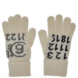 Unisex Gloves size II and III in wool and nylon in white for boy