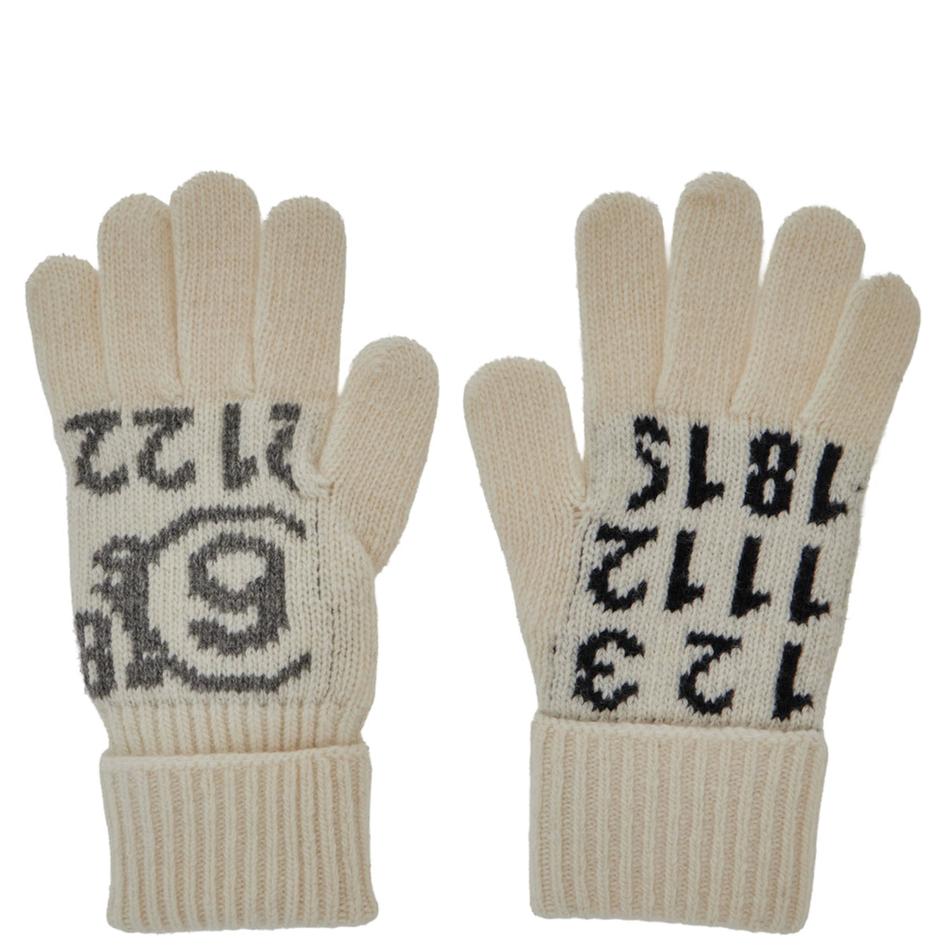 Unisex Gloves size II and III in wool and nylon in white for boy
