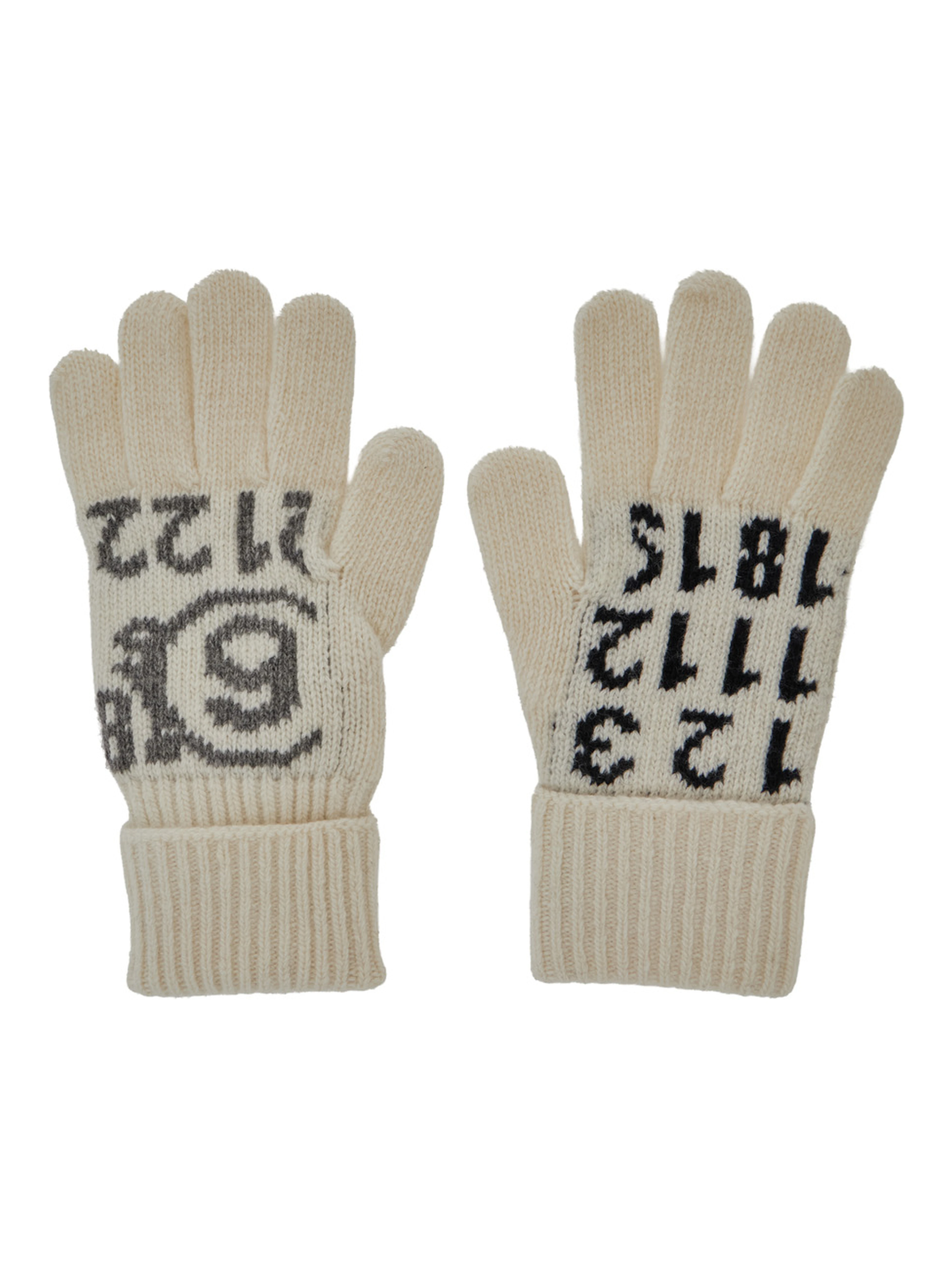 Unisex Gloves size II and III in wool and nylon in white for boy