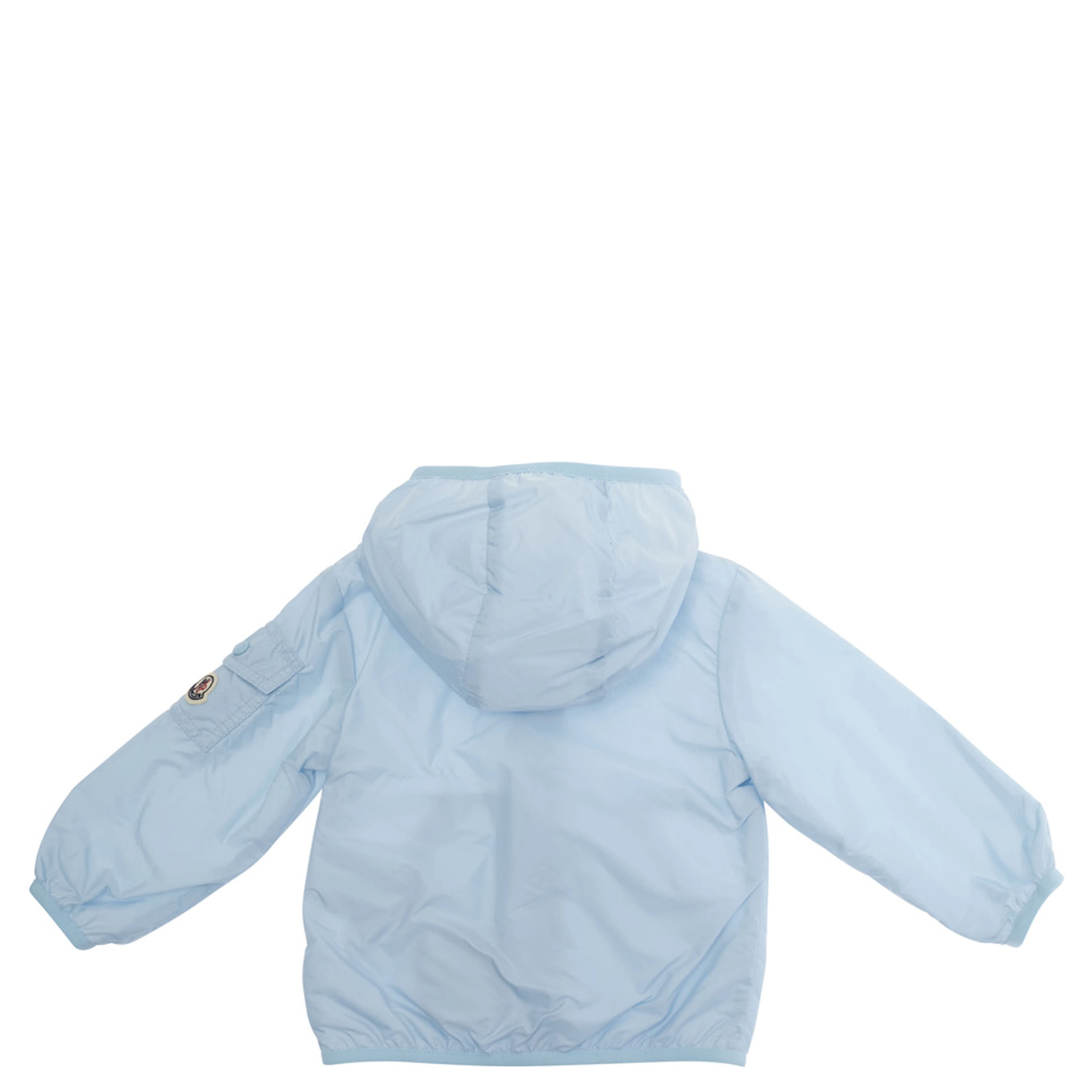Light Blue Jacket with Zip Closure and Logo Patch on the Sleeve in Tech Fabric Baby