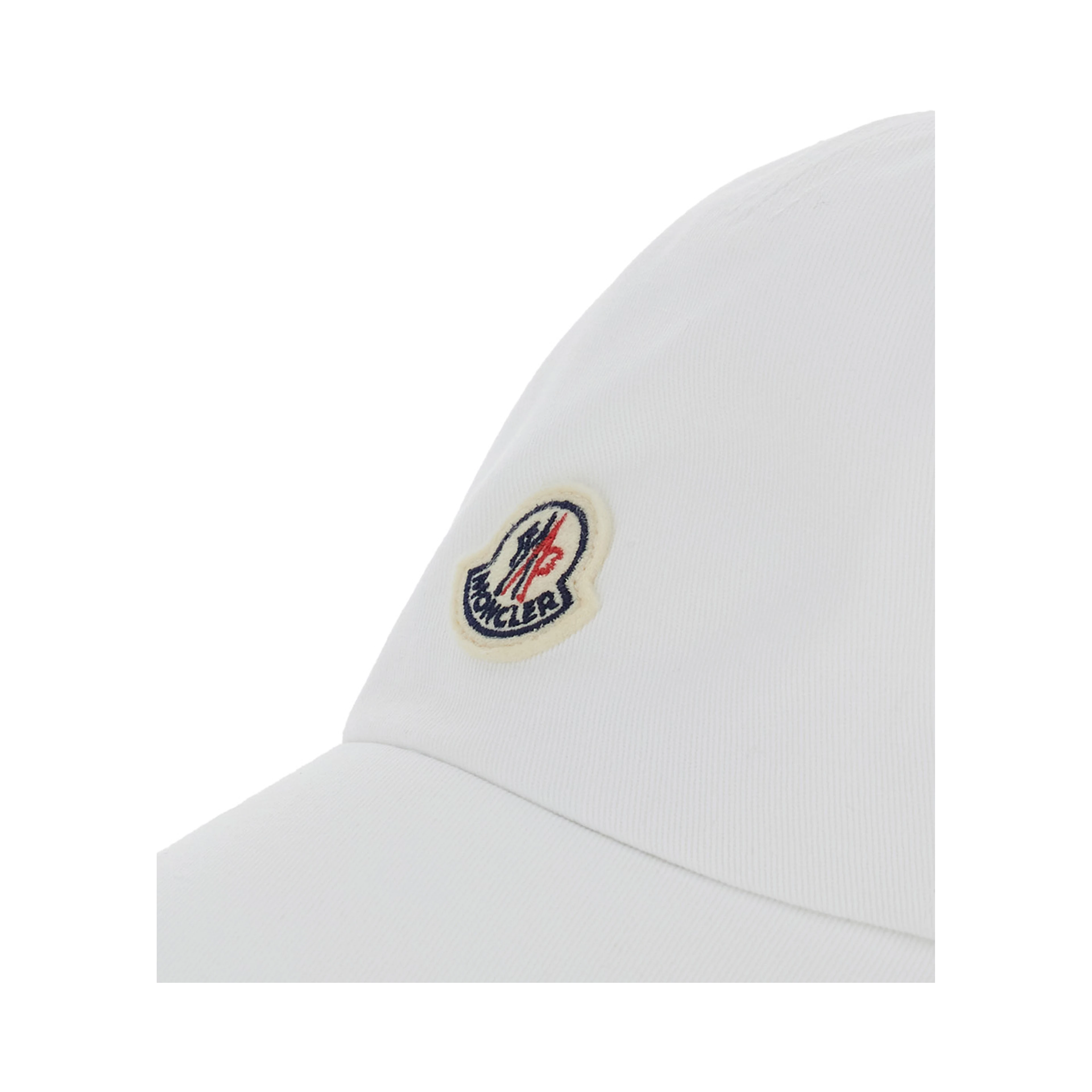 White Baseball cap with logo patch on the front in cotton baby