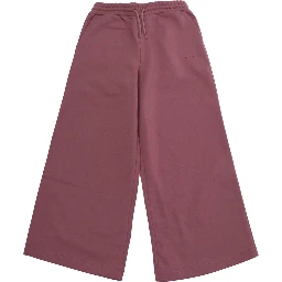pink pants with elasticated waist and logo on the front in cotton Girl