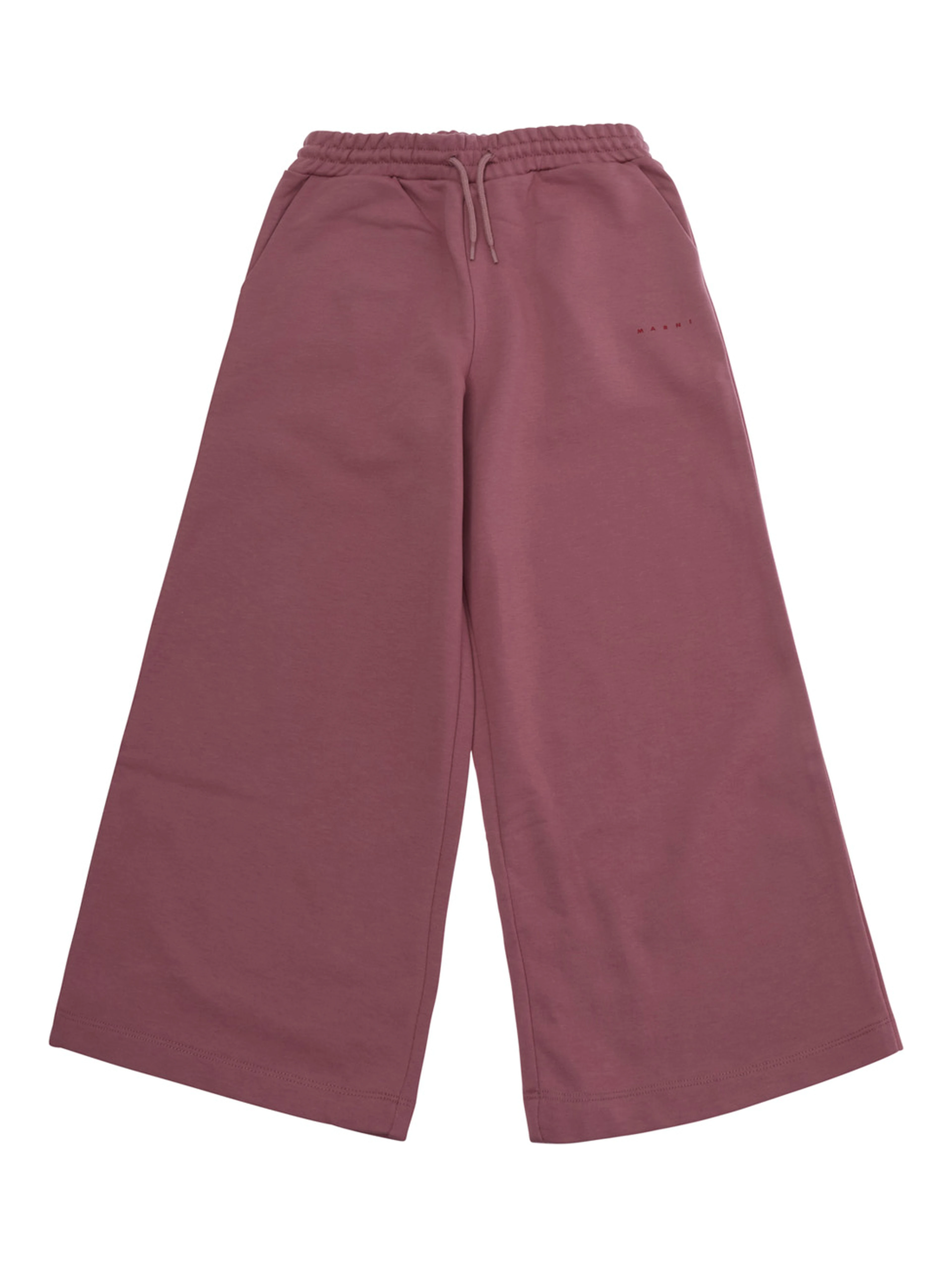 pink pants with elasticated waist and logo on the front in cotton Girl